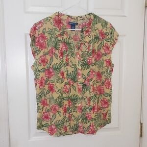 Architect Floral Blouse - Pink and Green